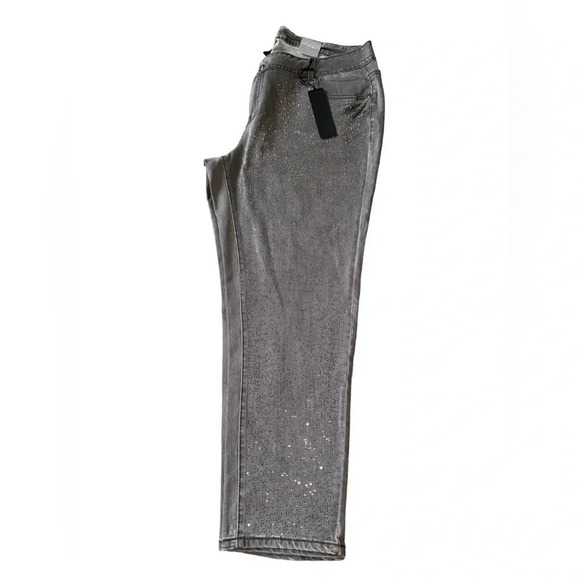 Lane Collection Jeans Women’s Size 24 Platinum Denim Embellished Stretch Skinny - Picture 4 of 8